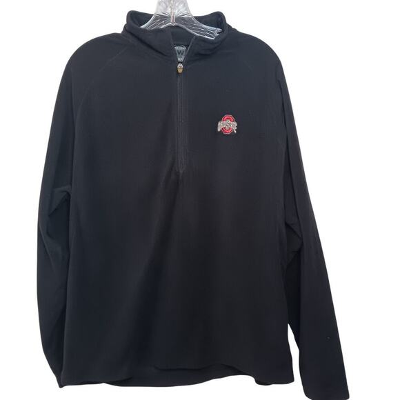 Levelwear Other - EUC Ohio State Buckeyes Large Black Fleece with 1/3 Zipper Embroidered Emblem